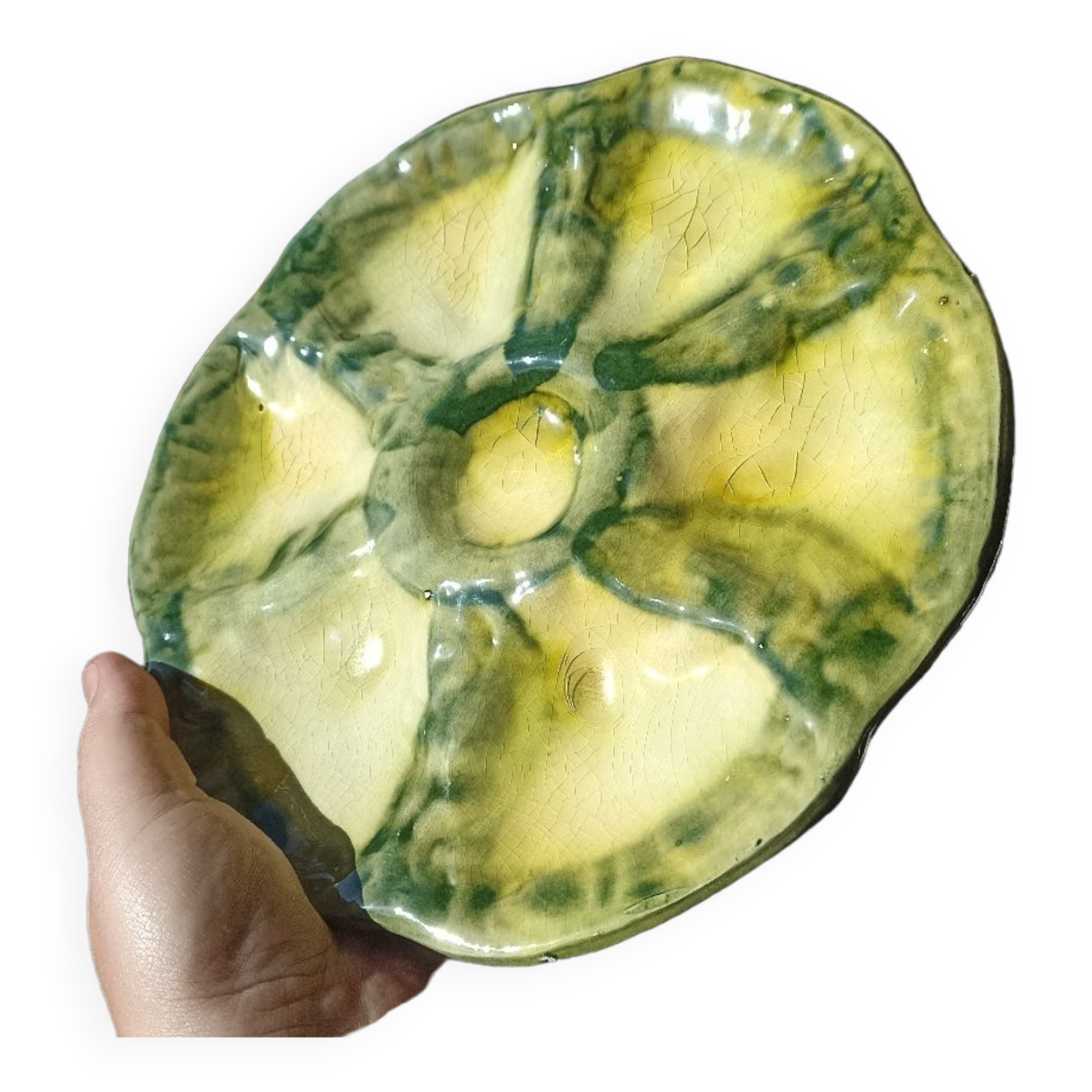 6 oyster plates by Foucard-Jourdan from the 50s