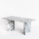 Vintage white marble coffee table - France, 1970s