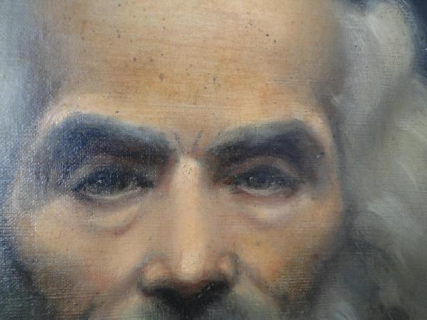 Portrait de veillard moine par paul emile sautai sur carton