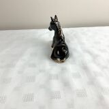 Ancienne figurine cheval porte-crayon en céramique
