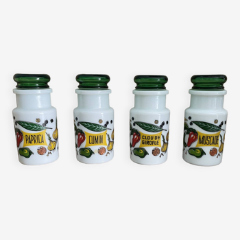 Set of 4 vintage spice jars