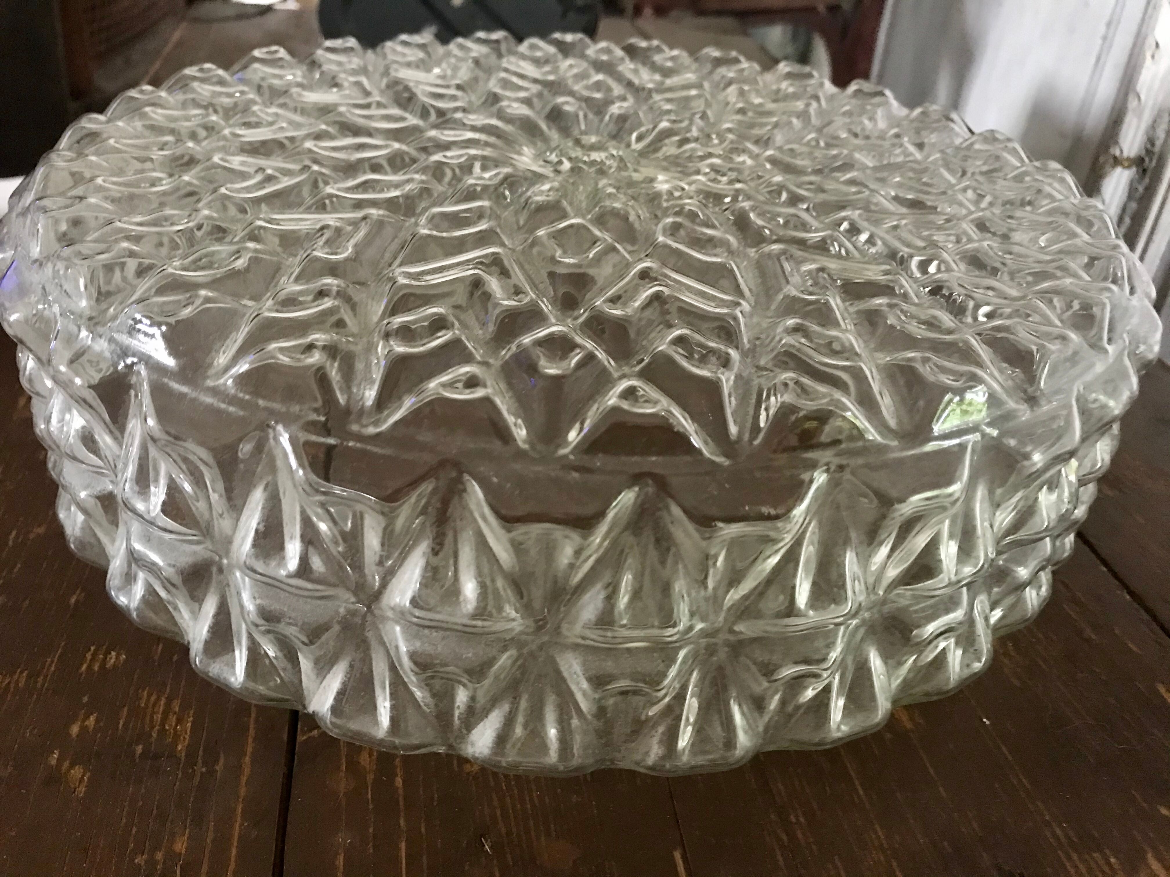 Vintage moulded glass ceiling 29cm