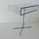 Table, side table, Roche Bobois in plexiglass and chrome metal from the 1980s.