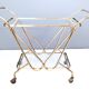 Vintage Brass Serving Cart with Glass Shelves, Italy
