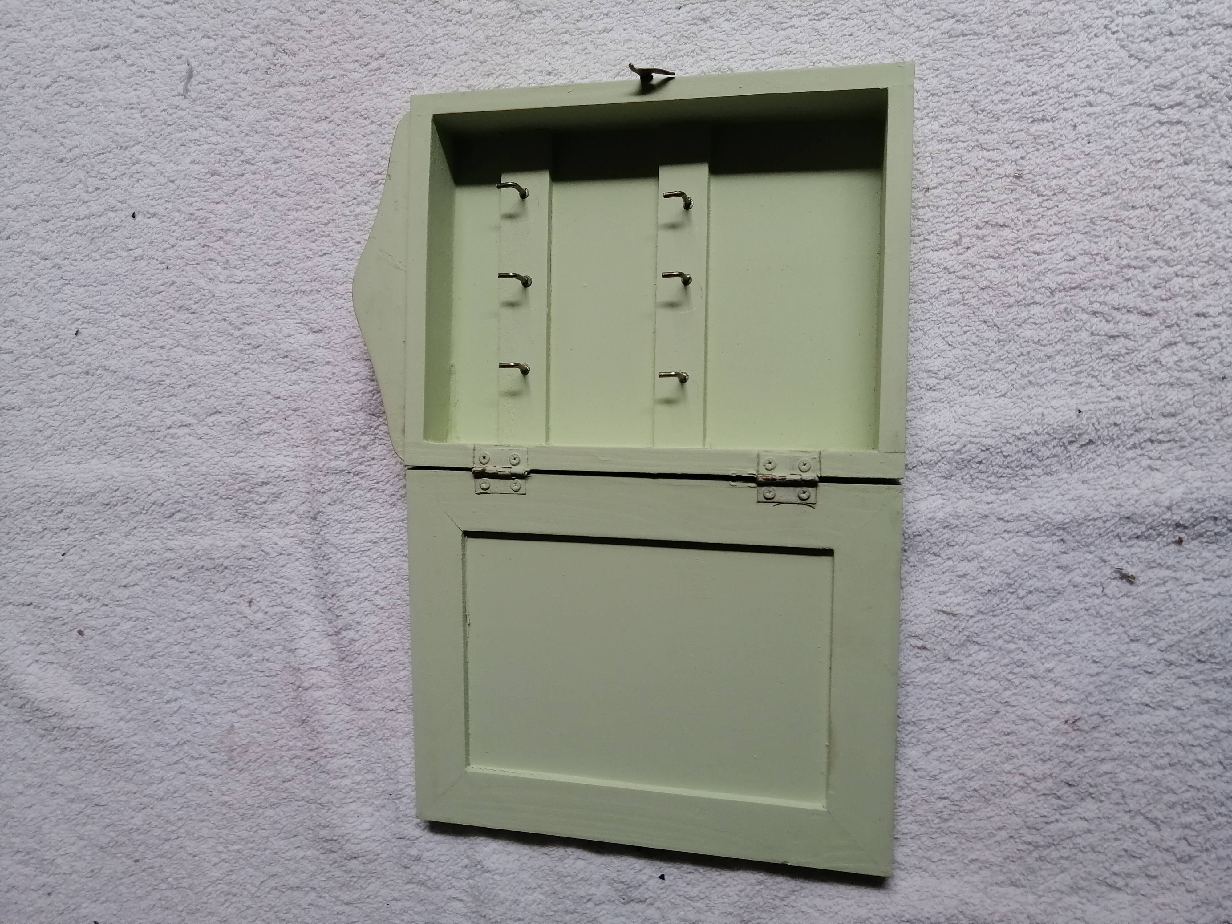 Wall-mounted wooden key box
