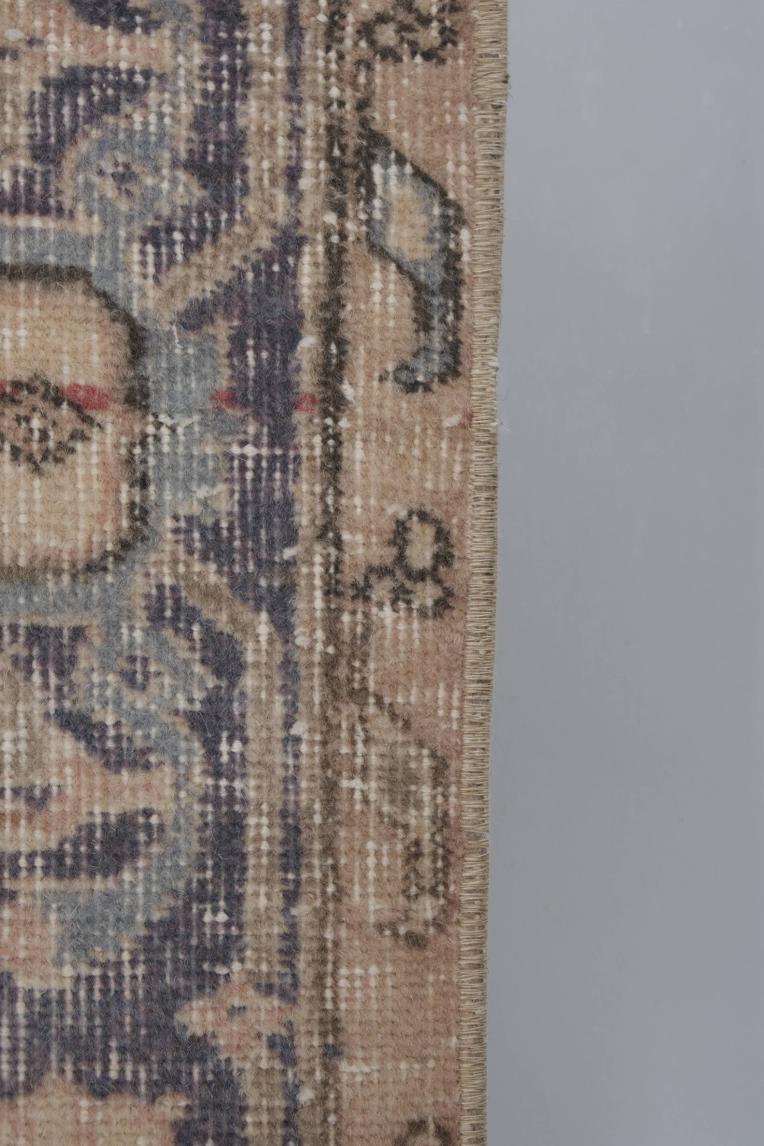 Vintage Turkish rug from Oushak, handwoven 66x730 cm