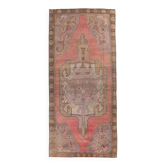 5x11 Rug For Living Room Red Brown Turkish Vintage Rug 150x338Cm