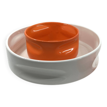 2 plats Form en céramique • Design  B. Devaux • Space Age • 1969