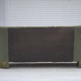 1960s, Danish 3-seater sofa, original green furniture velour, oak wood.