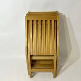 Vintage design solid wood scissor chairs from the 1970s