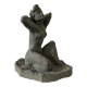 Sculpture of a naked woman titled "Youth" in terracotta.