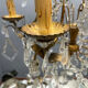 Large Gilded Florentine Tole and Crystal Chandelier, 1950s