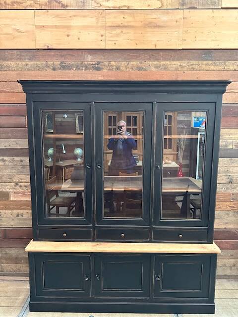Two-piece cabinet in solid cherry wood