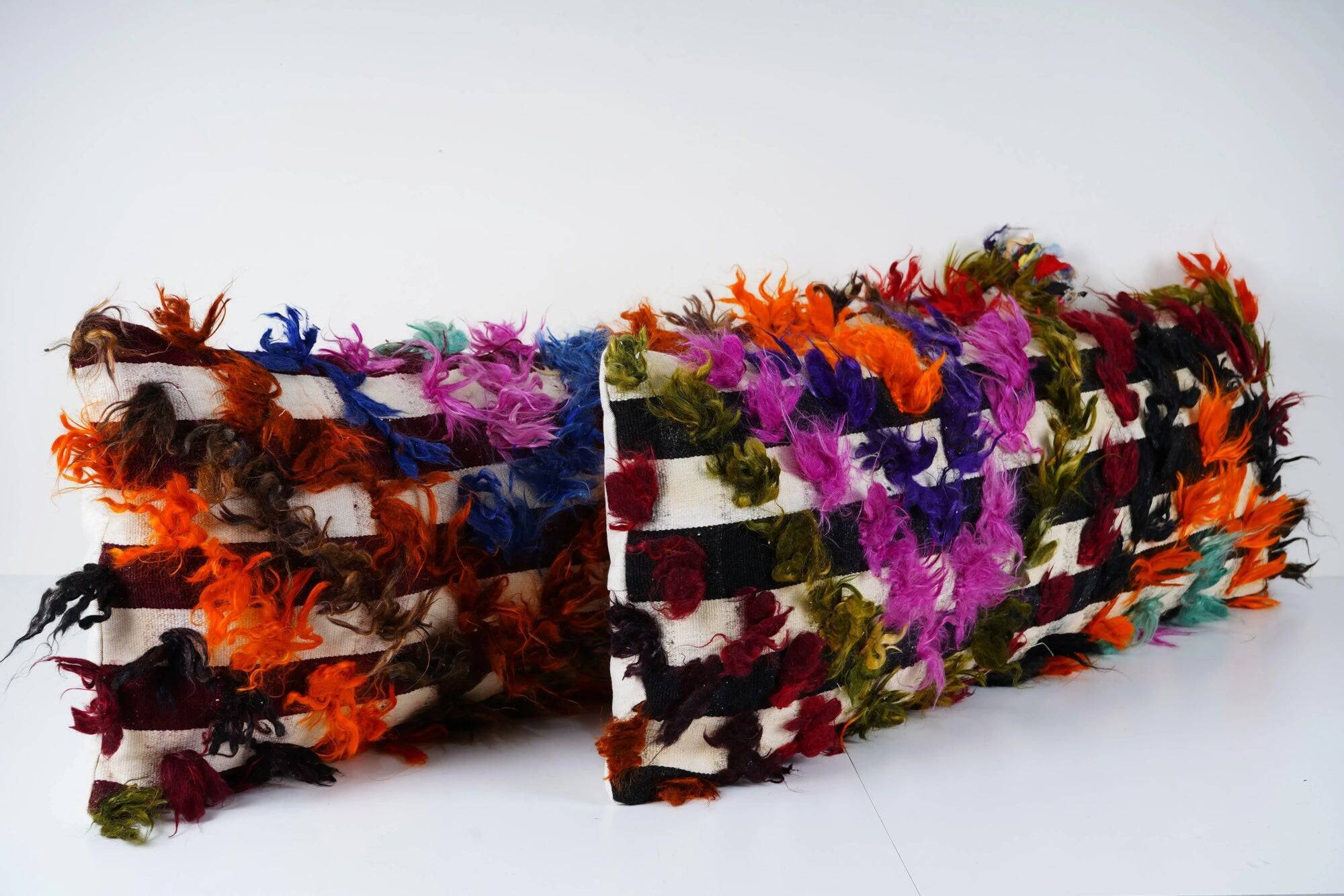 Set of 2 vintage Turkish cushion covers 41x102 cm