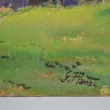 Georges Planes (1897-1977) Valley Landscape, Riverbank (double-sided)