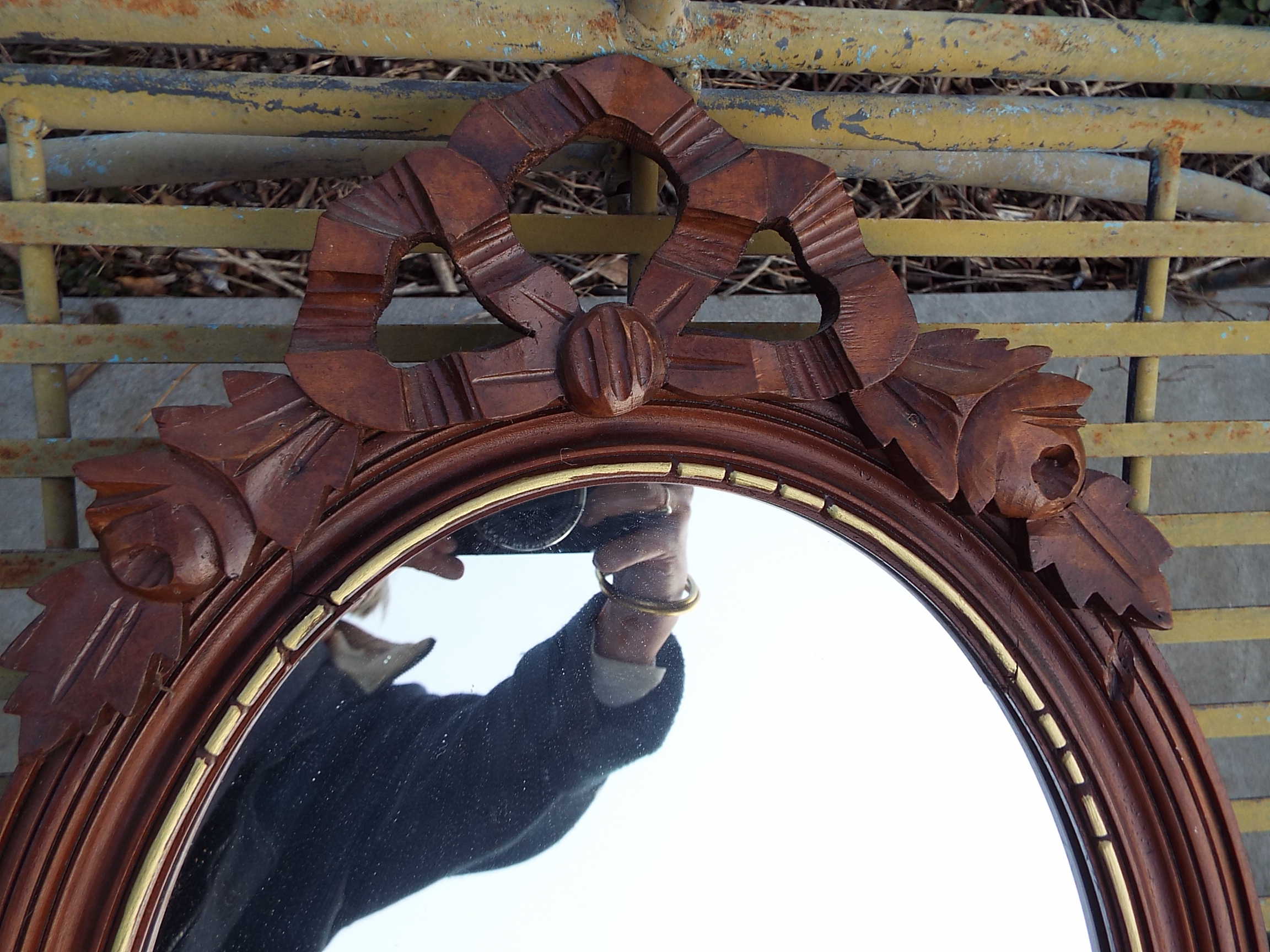 Oval wooden mirror Louis XVI style 54cmx37cm