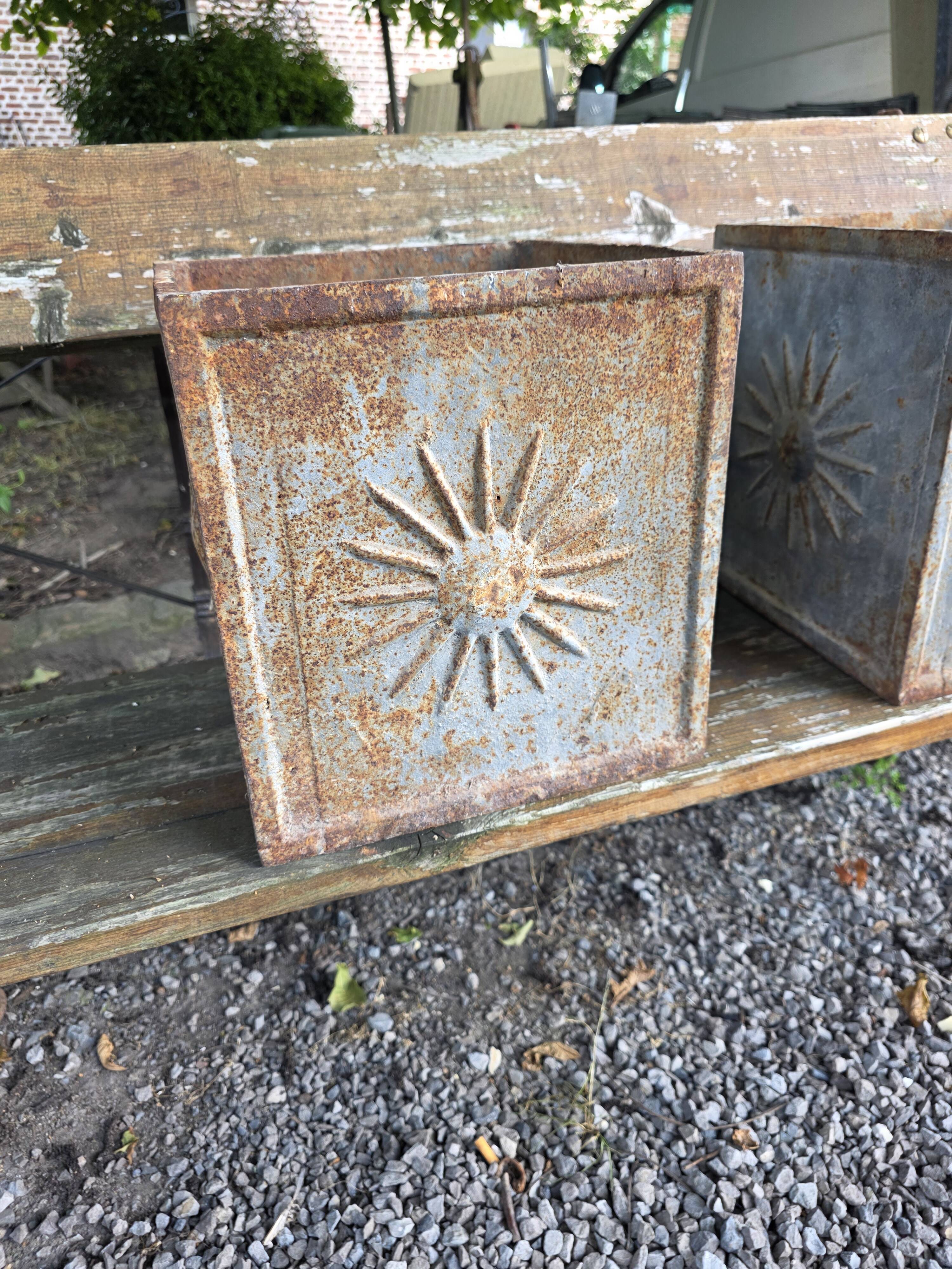 Pair of cast iron planters