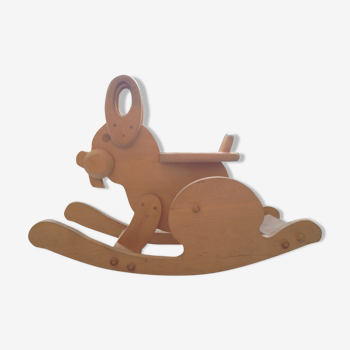 All wooden rocking rabbit