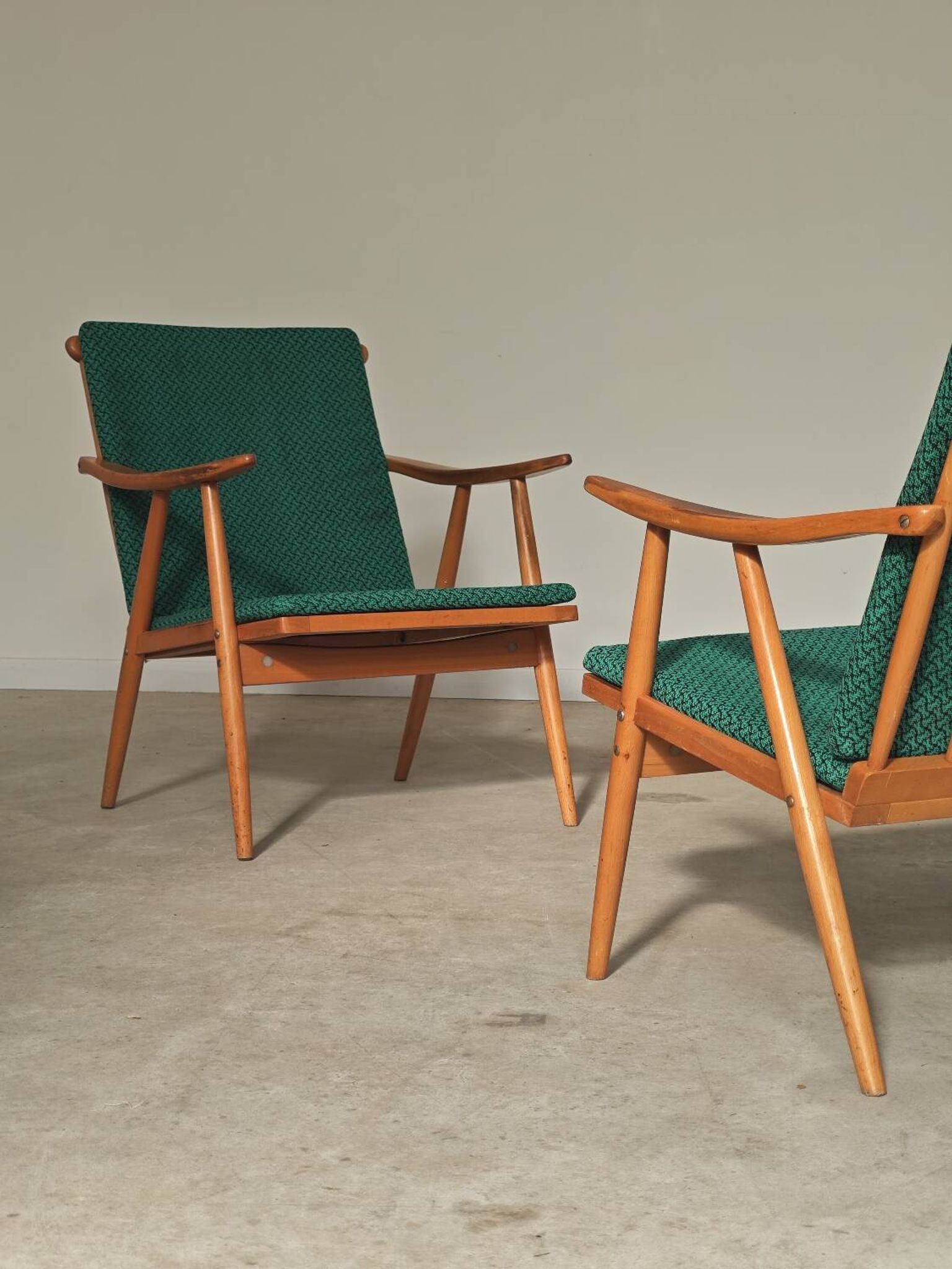 Pair of Thonet Boomerang armchairs by Antonin Suman for TON 1960