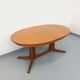 Vintage oval dining table Baumann from the 60s and 70s in teak with extension.