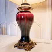 Antique 19th Century Chinese "Oxblood" Lamp Mounted on Bronze - Style