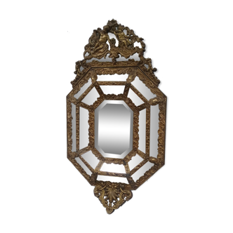 Brass N.III mirror with parcloses