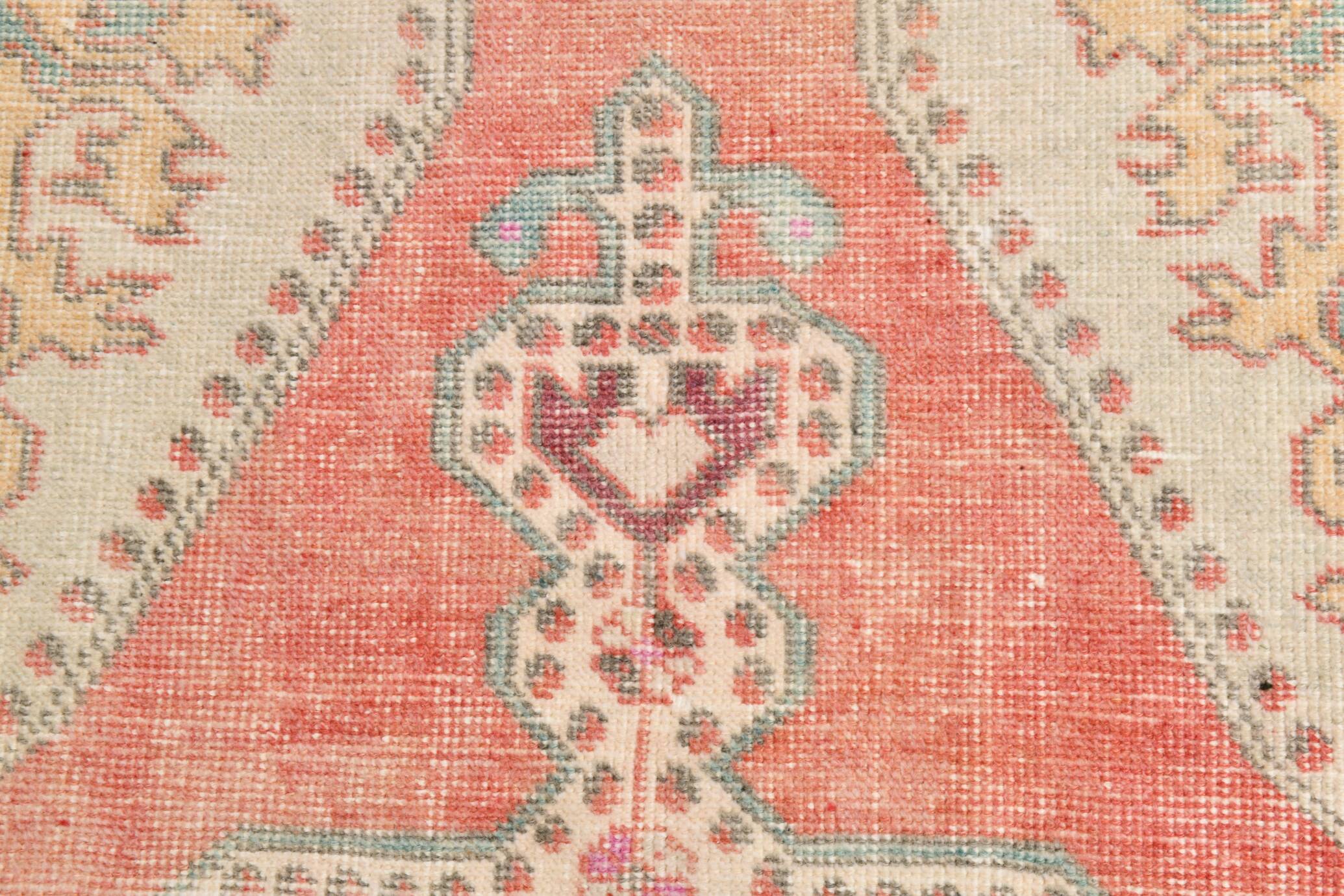 4x7 Red Madallion Turkish Rug 117x225Cm SK 22422
