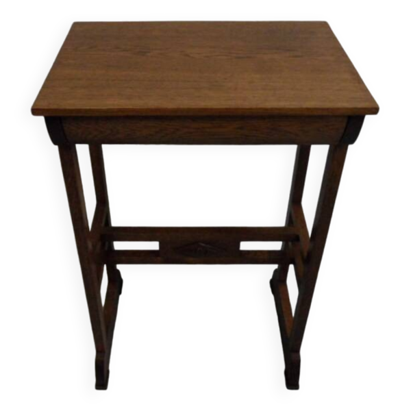 Table d'appoint vintage en chêne avec tiroir