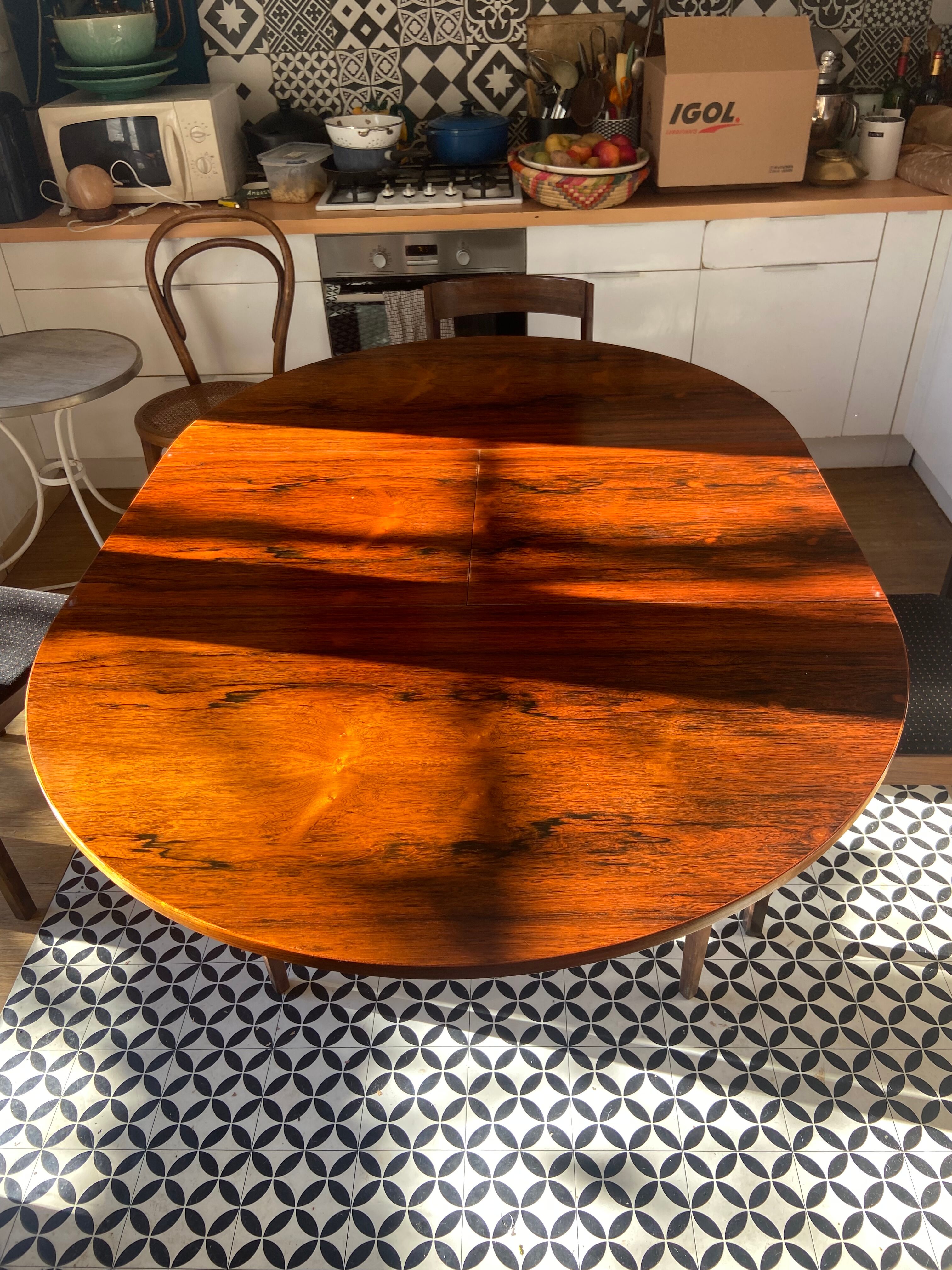 Vintage rosewood table and chair set