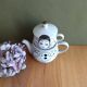 Teapot set and vintage pierrot cup