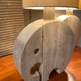 Pair of travertine lamps. Fratelli Mannelli. 70s.