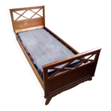Lit vintage année 60 une place en bois massif clair