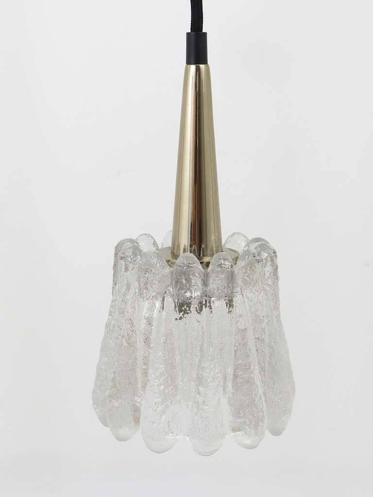 Set of three glass pendants by Carl Fagerlund for Orrefors, Sweden, 1960s.
