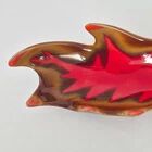 Coupe a fruits vintage 1960 ceramique rouge & marron dlg vallauris 60s retro