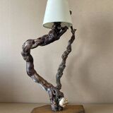 Table lamp made from old vine stock