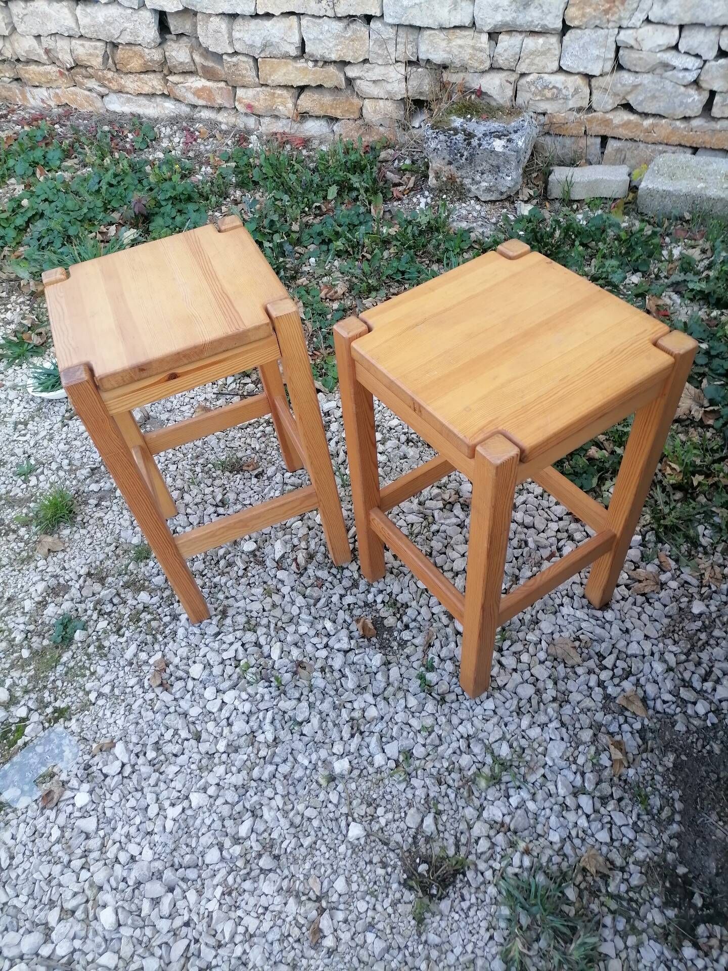 Pair of stools. Vintage
