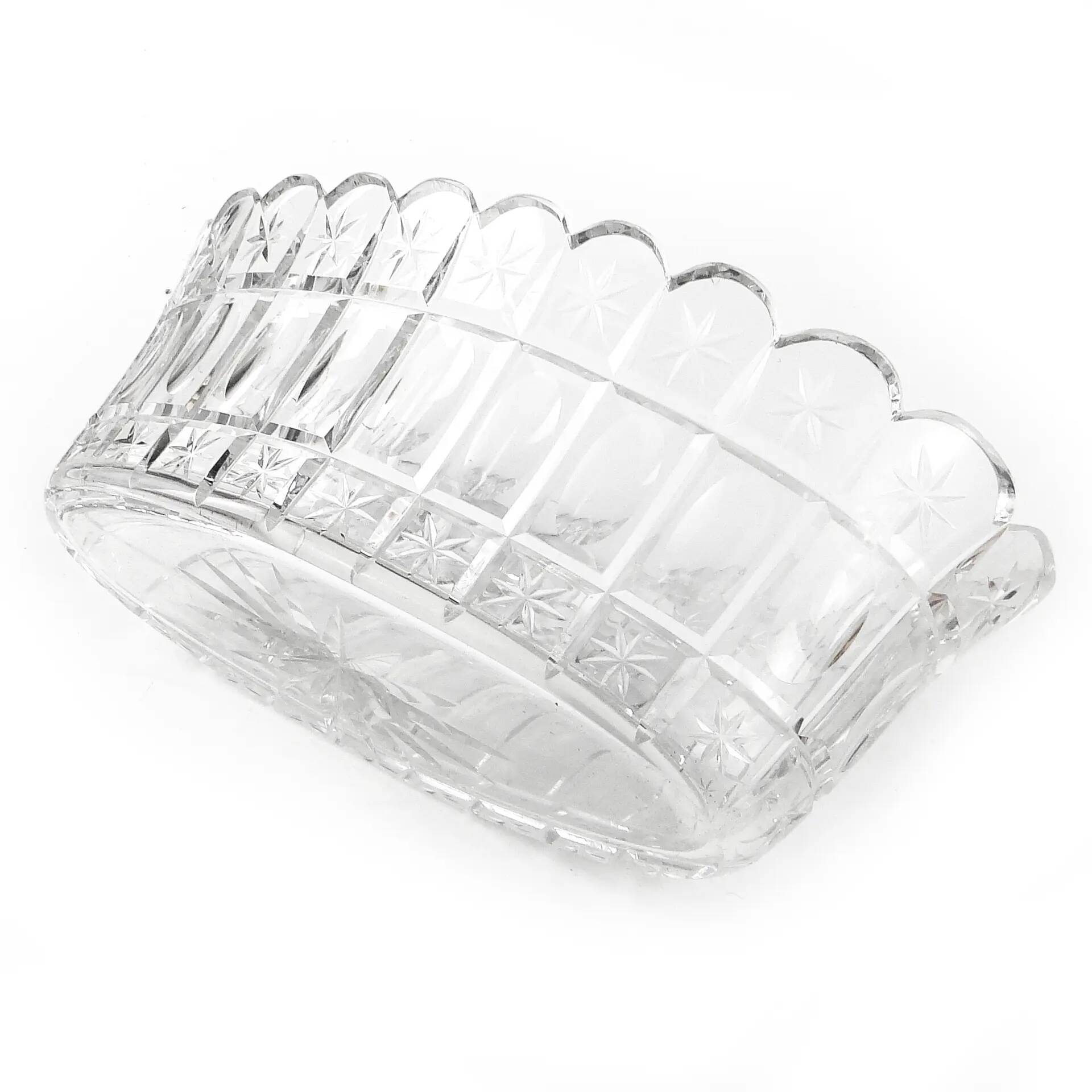 Art Deco jardiniere, crystal, Czechoslovakia, 1930s