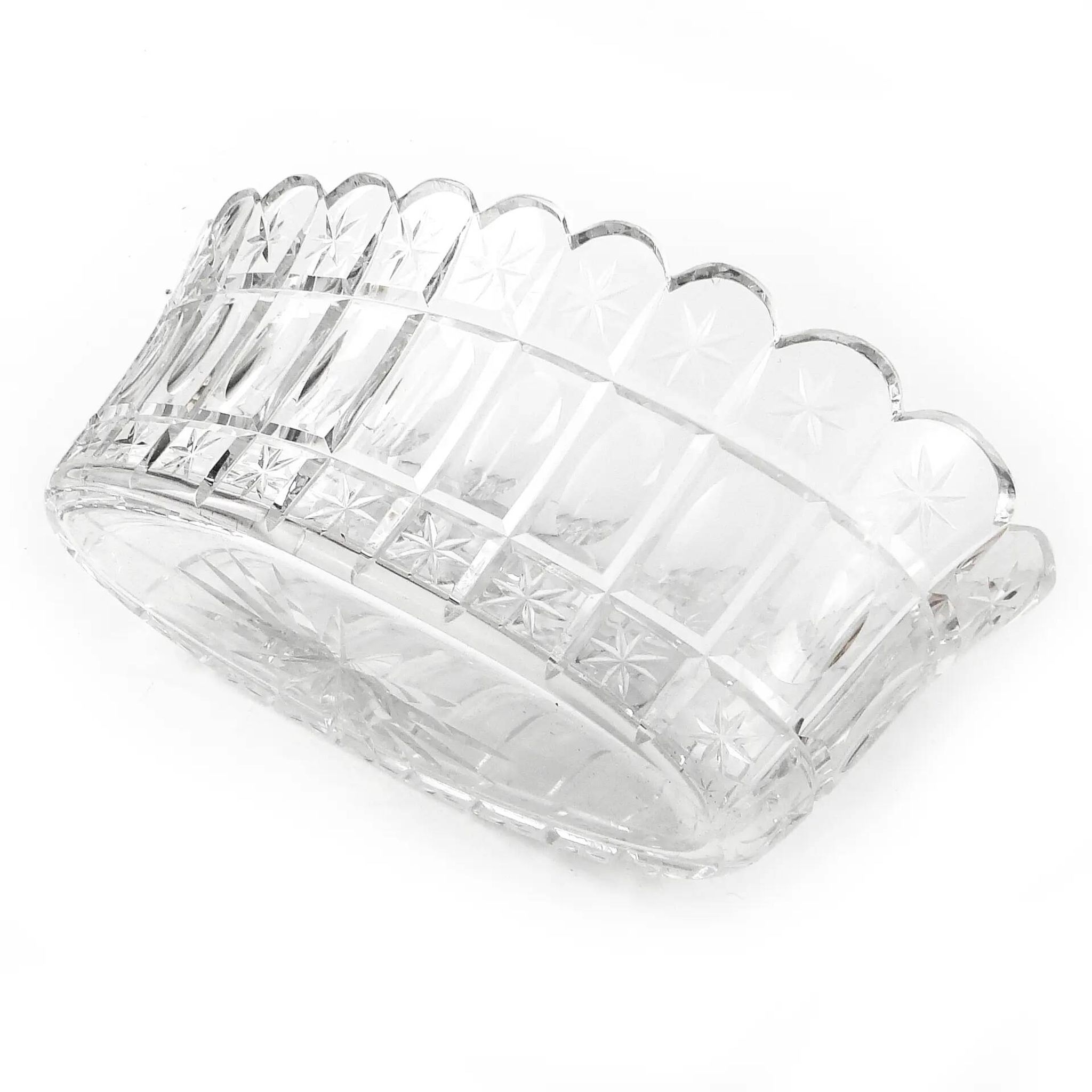 Art Deco jardiniere, crystal, Czechoslovakia, 1930s