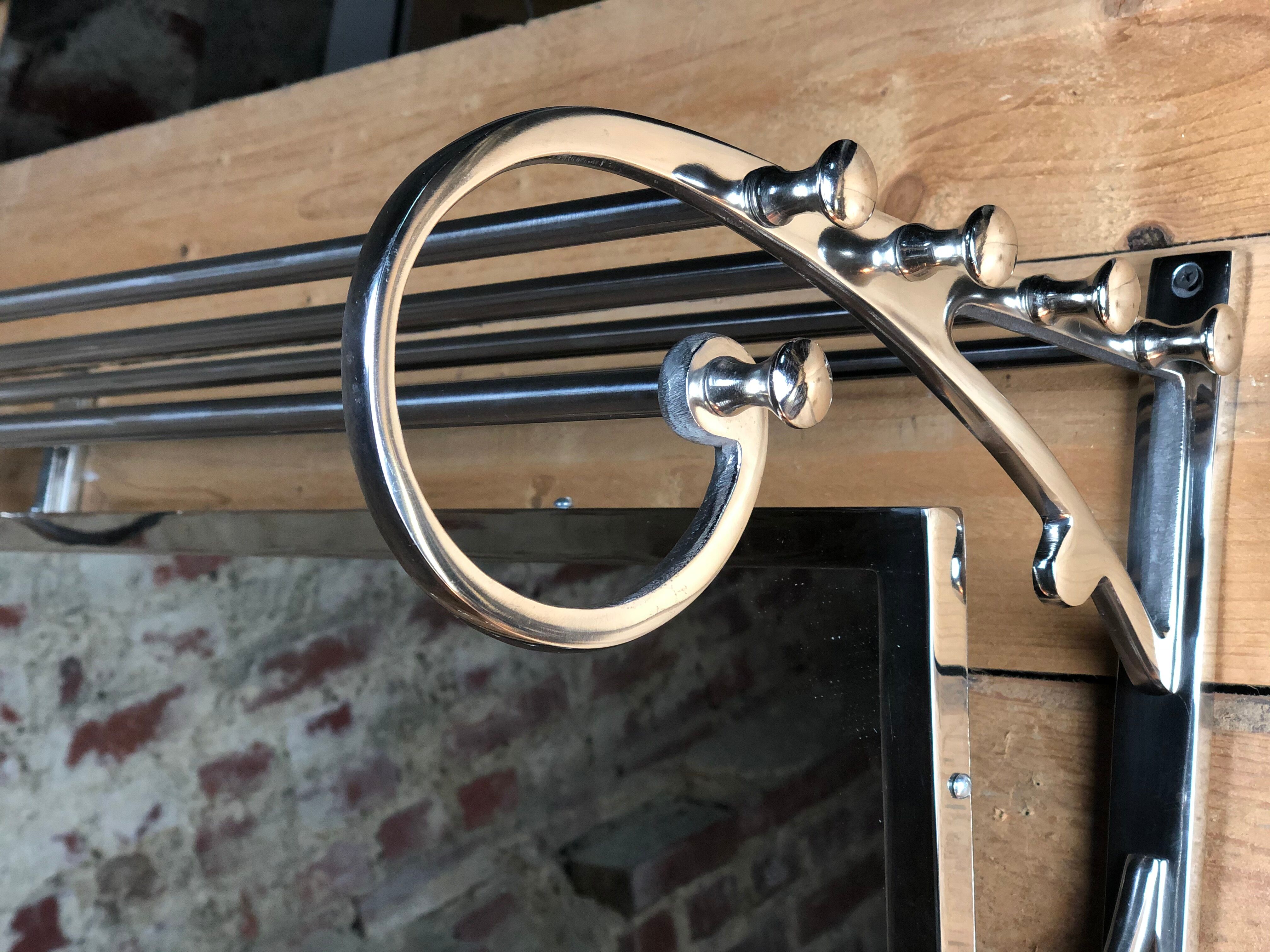 Coat holder "Vestibule" Chrome Art Deco style long 79 cm
