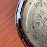 Mid-century modern Danish studio pottery bowl by Bente Lemche, 1960s.