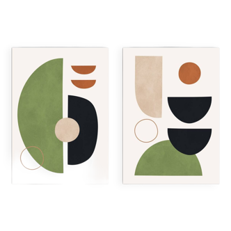 2 geometric art prints