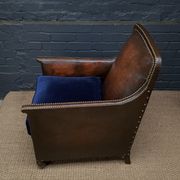 French leather club chair normandy model c1910-1930