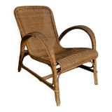 Wicker and rattan armchair