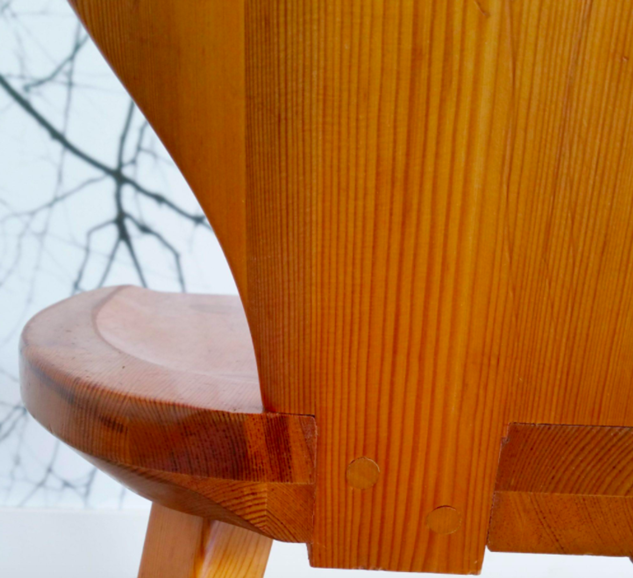 Set of 2 low pine chairs by Carl Malmsten for Svensk Fur 1950
