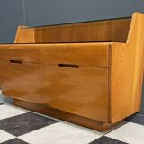 lowboard  with black glass top 1960s