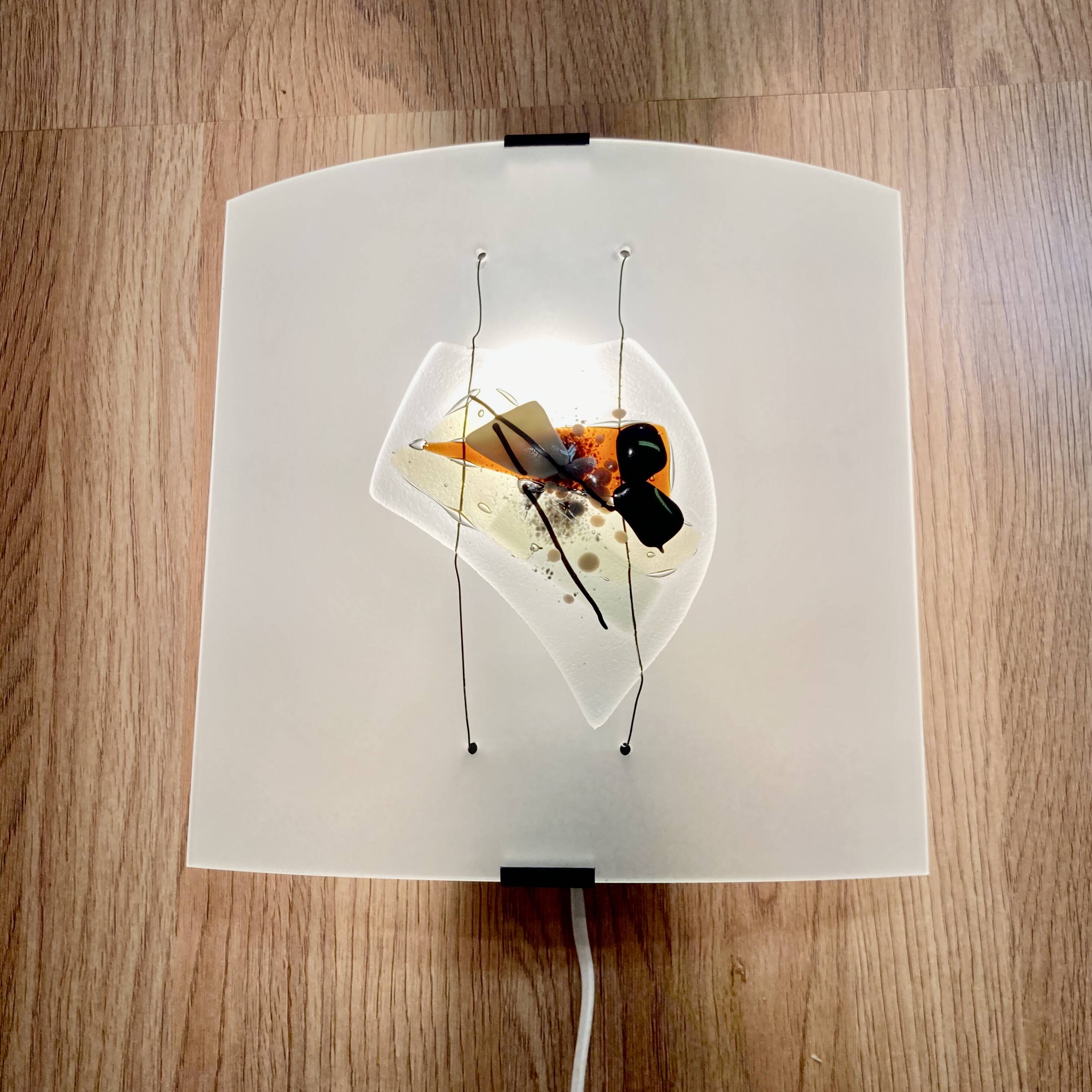 LARGE GLASS WALL LIGHT SCANDINAVIAN DESIGN.