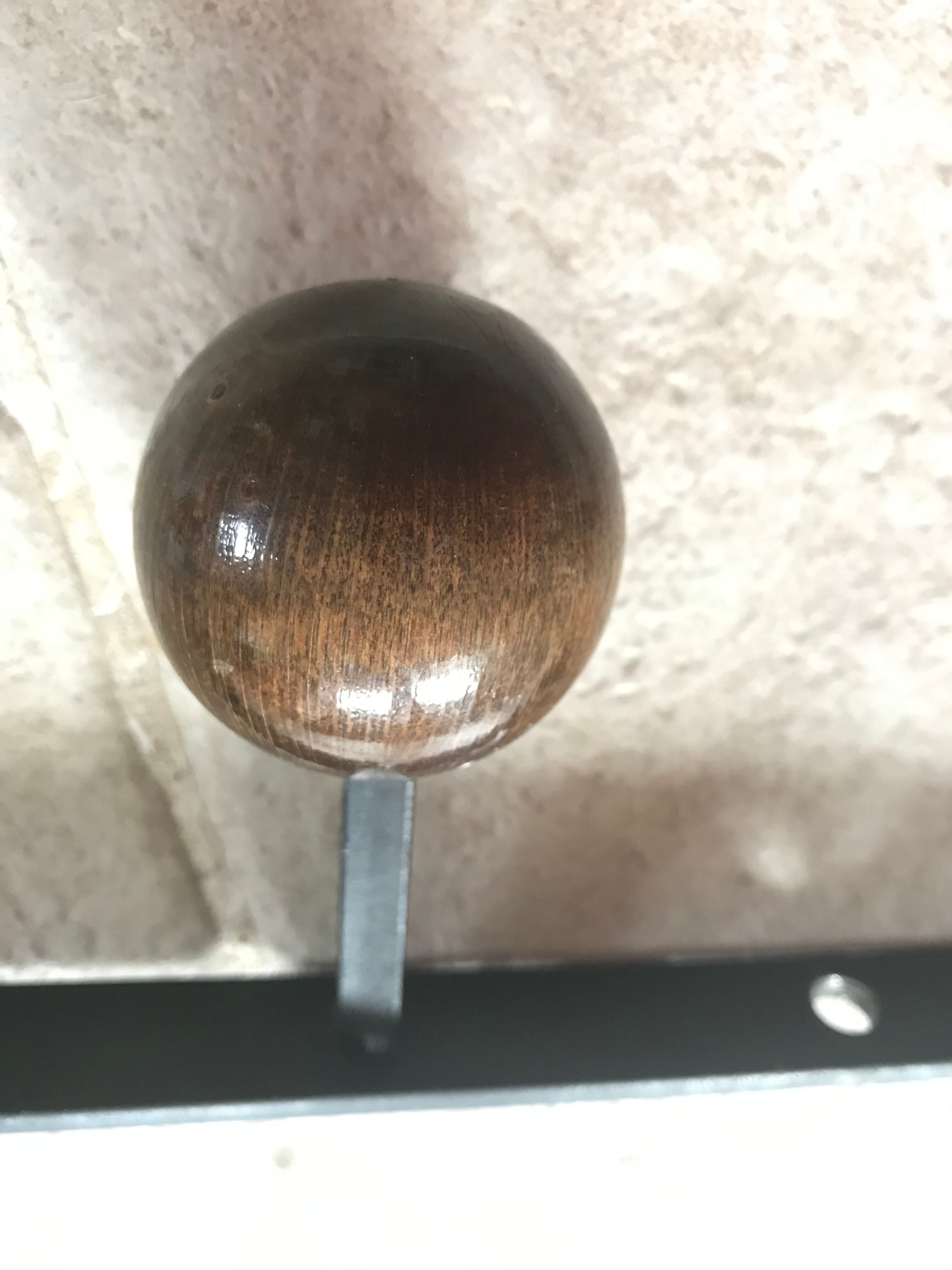 Vintage wood and metal coatrack