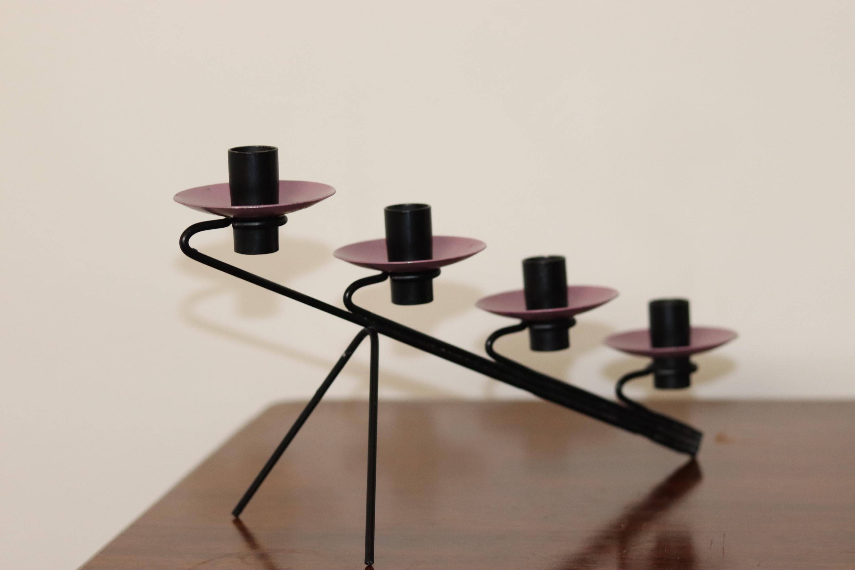Vintage Metal Coasted  Candleholder