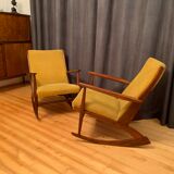 Pair of rocking chairs, designed by Georg Jensen, Kubus Møbler, Denmark, 1950s