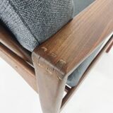 Teak lounge chair by Illum Wikkelso model EK for Niels Eilersen, Denmark 1960's